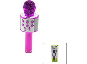 Resim Vanch WİRELESS MİKROFON KARAOKE - HOPARLÖR USB ŞARJLI USB - TF - AUX RENKLİ KROM KAPLAMA PİL:800mAh - DC 5V BLS-25 (5264) 