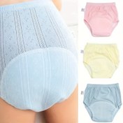 Resim 2 Adet Yumuşak Örme Çocuk Eğitim Külotu Erkek & Kız Çocuklar İçin - Açık Mavi, Pembe, Sarı & Yeşil Renklerde Nefes Alabilen File Bebek Bezi Örtüleri, Sızdırmaz & Rahat Kalıp 