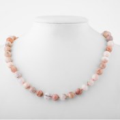 Resim OSMANLI DOĞAL TAŞ Opal Pembe 8 Mm Düğümlü Doğal Taş Kolye 