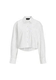 Resim Jack & Jones Kadin Crop Poplin Gömlek - Jamie 12260549 White Beyaz 