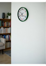 Resim 36 Cm Yeşil Çocuk Odası Duvar Saati Çok Renkli 