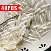 Resim 40 adet 30mm x 10mm İnce Delikli İnci Su Damlası Boncuklar DIY Küpeler, Başlıklar, Kolyeler & Saç Tokaları için - Akrilik El Sanatları Aksesuarları 