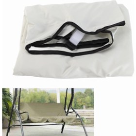 Resim Hangfox Bahçe Mutfak Dış Havuz 190t Poliester Taffeta 3 Koltuklu Ayaklı Sandalye Yastık Kılıfı Su Geçirmez Dayanıklı Kol Saçaklı Yeşil 150x50x10cm 