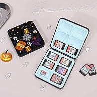 Resim DLseego Switch/Switch OLED/Switch Lite oyunları için saklama kutusu, taşınabilir oyun kartı çantası, düzenleyici, 12 oyun kartı yuvası ve 12 mikro SD kart yuvası, cadılar bayramı balkabağı 