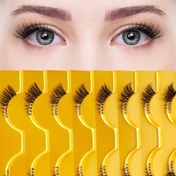 Resim 10 çift yarı kirpik kedi gözü şeffaf bantlı ince yapay kirpikler doğal makyaj etkisi 3/4 köşe kısa aksesuar kirpikler günlük kullanım için uygun, yeniden kullanılabilir 