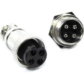 Resim Padalink Gx16-4 Hava Uçak Plug Soket Seti 4 Çekirdekli Erkek-dişi Bağlantı Kablosu Konnektörü 5 Adet Paket 