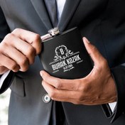 Resim Sevgiliye Hediye Elit İçki Matarası 6 Oz Siyah 