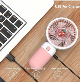 Resim qasul Mini Fan Masaüstü Taşınabilir Telefon Stantlı Vantilatör 2si 1 Arada Taşınabilir Masaüstü Fan 