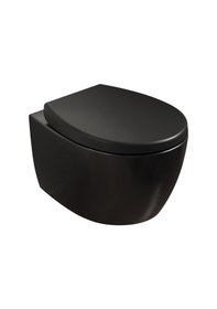 Resim Aqua Bagno Smile Yavaş Kapanan Klozet Kapağı ,mat Siyah,tak Çıkar ,duroplast 