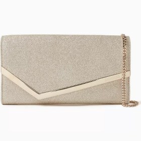 Resim Simli Kumaştan Emmie Clutch Çanta, Işıltılı & Zarif - Rose Gold 