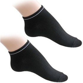 Resim Monyee Antrenman Ve Yoga İçin Kaymazsız, Nefes Alırklı Pamuklu Spor Çorapları - Siyah Siyah 