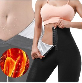 Resim Sauna-tayt Model Yüksek Bel Agraflı Sauna Termal Toparlayıcı Ve Sıkılaştırıcı Korseli Tayt Siyah 