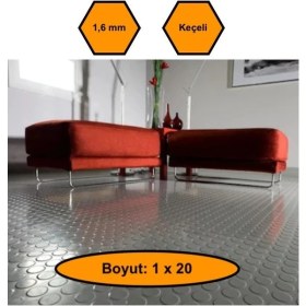 Resim Gri Paralı Muşamba , Zemin Örtüsü, Kaymaz Özellikli Zemin Paspası, 1X20 Metre 