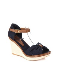 Resim Fox Shoes Lacivert Kadın Dolgu Topuklu Ayakkabı 9674040505 