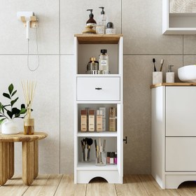 Resim Banyo Dolabı Çekmeceli - Aria - 107 CM / Atlas Çam-Beyaz 
