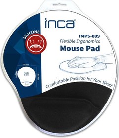 Resim Inca Imps-009 Bilek Destekli Silikon Mousepad Large Kaydırmaz Taban Siyah 