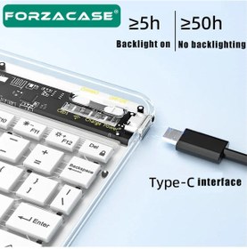 Resim Forzacase 7 Renk Rgb Led Işıklı Kablosuz Bluetooth Klavye - Fc461 