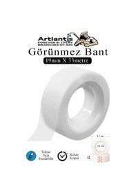 Resim Görünmez Bant 19x33 Metre 1 Adet Şeffaf Görünmez Bant Aydınger Yazılabilir Mat Bant Büro Bandı Selefon Bant 1 