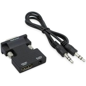 Resim Ses Destekli Hdmi To Vga Monitör Çevirici Dönüştürücü Adaptör 