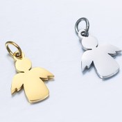 Resim DIY kolye ve bilezik için 1 adet paslanmaz çelik melek kolye, küçük kız silueti takı aksesuarı 