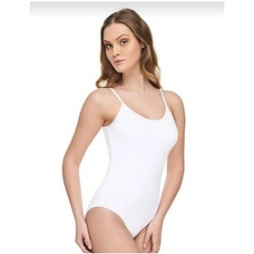 Resim Tutku Elit 2004 Kadın Modal İp Askılı Çıtçıtlı Body Tekli beyaz 
