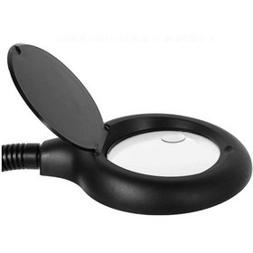 Resim Esnek 5x /10x 40 Led Işıklı Büyüteç - Lamba Büyüteç Okuma - Çalışma Lehim Masa Lambası A808 Siyah 