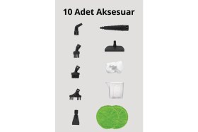 Resim KSC-4220 Çok Fonksiyonlu Ayarlanabilir Seviyeli 10 Aparatlı Dikey Buharlı Mop - Buharlı Temizleyici 