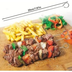 Resim Uravas Store 10'lu Paslanmaz Çelik Şiş Seti (20 Cm) - Airfryer & Mangal 