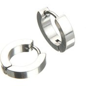 Resim Düz Erkek Küpe Çelik Takı Aksesuar W P24 T5 Çelik 