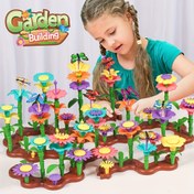 Resim Unilabo Çiçek Bahçesi Yapı Seti - 3-7 Yaş Çocuklar İçin STEM Eğitici Oyuncak, Kırmızı/Yeşil/Sarı Renklerde Renkli Yığma Oyunu 