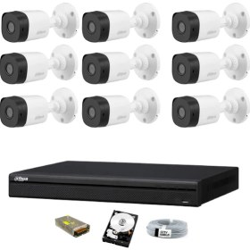 Resim Dahua 9 Kameralı Güvenlik Sistemi Dış-Mekan-Hdd-Jack-Bnc-Konnektör Proje Kamera 