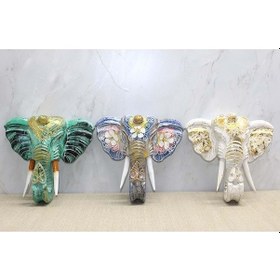 Resim Duvara Asmalı Renkli Fil Kafası 