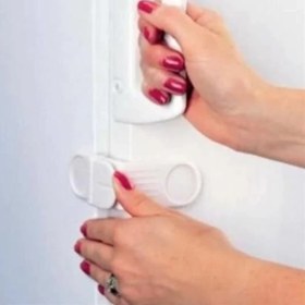 Resim Bebek Çocuk Güvenlik Çekmece ve Dolap Için Kendiliğinde Yapışkanlı Vidasız Köşe Kapak Kilidi 