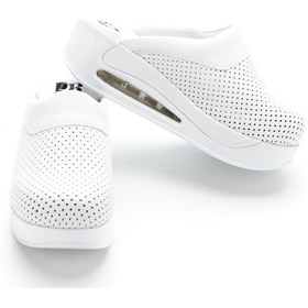 Resim Drmoon Desenli Airmax Taban Hakiki Deri Sabo Kadın Terlik Beyaz 
