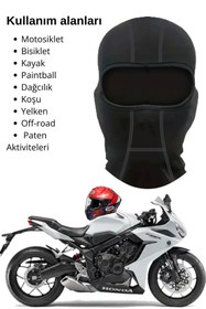 Resim DOMİN SPOR Motosiklet Balaklava Nefes Alan Motorcu Termal Maske Çok Amaçlı Sporcu Maskesi 
