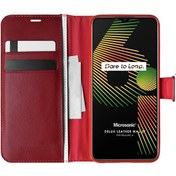 Resim Realme 6i Kılıf Delux Leather Wallet Kırmızı Microsonic