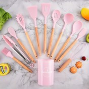 Resim 12 adet Silikon ve Ahşap Saplı Mutfak Araç Seti - Spatula, Çırpıcı, Kaşık, saç tokası, Delikli Kaşık, Spatula, saç tokası, Mutfak Araç Seti, Tencere Seti, Tencere, Mutfak Kepçesi, Mutfak ve Ev Araçları, Mutfak Aksesuarı, Mutfak Aksesuar Seti, Pişirme Araçları, Kaşık Seti, Pişirme İçin Spatula, Mutfak Araçları ve Ekipmanları 