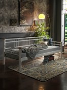 Resim Unimet Kappis Daybed Tek Kişilik Sedir Metal Karyola 90x200 Beyaz 