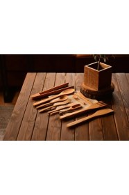 Resim Bambum B2895 Violi 10 Parça Mutfak Seti - bambu ahşap servis seti (kevgir seti) 