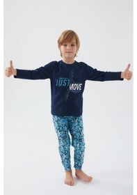 Resim Roly Poly 3049 Move Running Faster Erkek Çocuk Kısa Kol Pijama Takım 001 