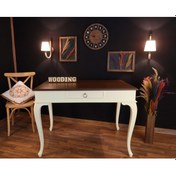 Resim Wooding-Mobilya Wooding 100 Cm Çekmeceli Masif Krem Ceviz Çalışma Masası 