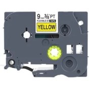 Resim Photo Print Brother TZE-FX621 9 mm x 8mt Sarı Üzerine Siyah Laminasyonlu Etiket Muadil 