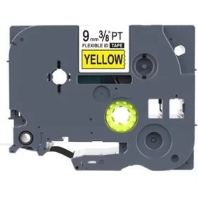 Resim Photo Print Brother TZE-FX621 9 mm x 8mt Sarı Üzerine Siyah Laminasyonlu Etiket Muadil 