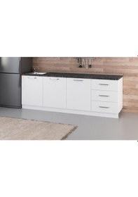 Resim Minar 240 Cm Mutfak Dolabı Beyaz 240-B3-Alt Modül Beyaz 