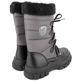 Resim Muya Gravity Anatomik Peluş Kürklü Fermuarlı Kadın Kar Botu Gri 