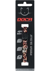 Resim Doca Premium Leopard Desenli Kedi Boyun Tasması 