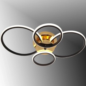 Resim TT Aydınlatma TT035-4-SYSR Tt Aydınlatma Drone Modeli Mat Siyah - Sarı 4 Lü LED Avize 