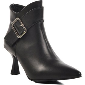 Resim Ayakmod Ds-90 Siyah Içi Polarlı Hakiki Deri Kadın Topuklu Bot 001 