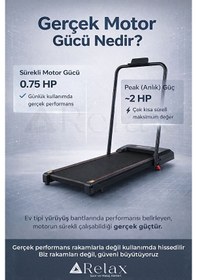 Resim Relax Bluetoothlu Uzaktan Kumandalı Portatif Yürüme Ve Koşu Bandı Siyah 