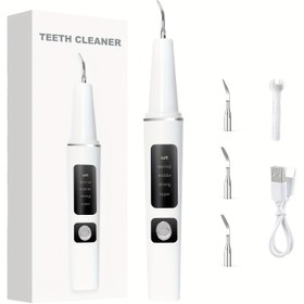 Resim Beş Ayarlanabilir Modlu ve LED Işıklı Şarj Edilebilir Diş Temizleme Kiti, 3 Değiştirilebilir Başlıklı Ev Tipi Diş Temizleyici, Güçlü Flossing 